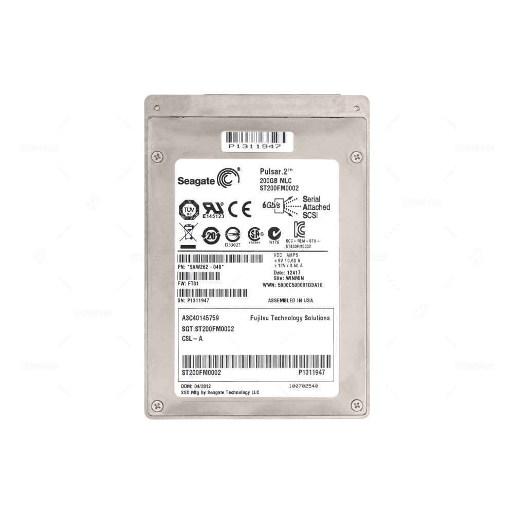 ST200FM0002 SEAGATE 200GB 6G SAS 2.5 SFF SSD 9XW262-040